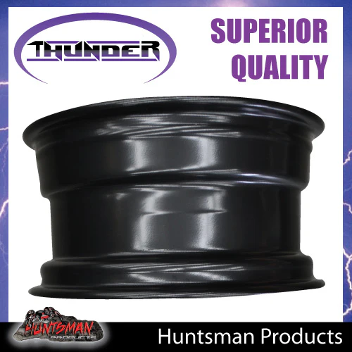 16x8 6 Stud Black Thunder D Hole Steel Wheel Rim -23 Offset. 6/139.7 PCD.  Fits Landcruiser, Patrol etc - Image 4