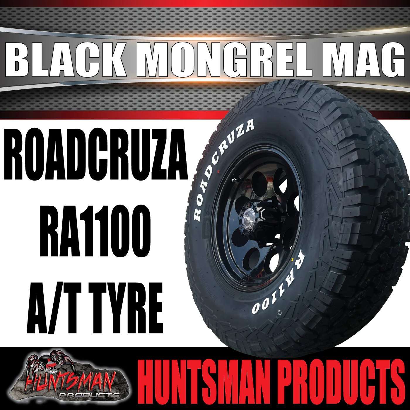 16x8 Black Mongrel Mag Rim 6/139.7 pcd & 265/75R16 Roadcruza RA1100 A/T Tyre. 265 75 16 - Image 4