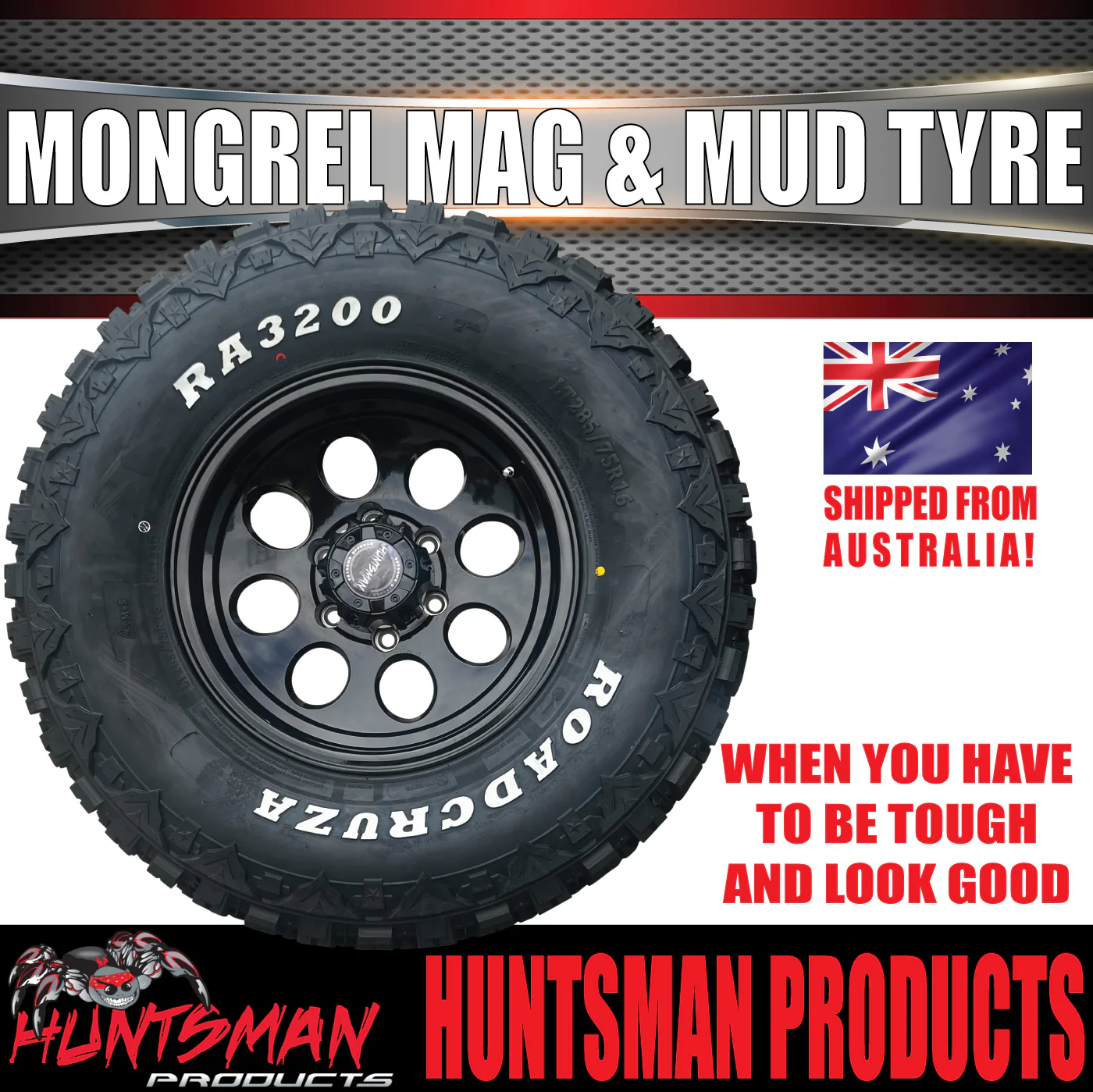 16x8 Black Mongrel Mag Wheel & 265/75R16 L/T Roadcruza RA3200 Mud Tyre 10 PLY. 265 75 16 - Image 6
