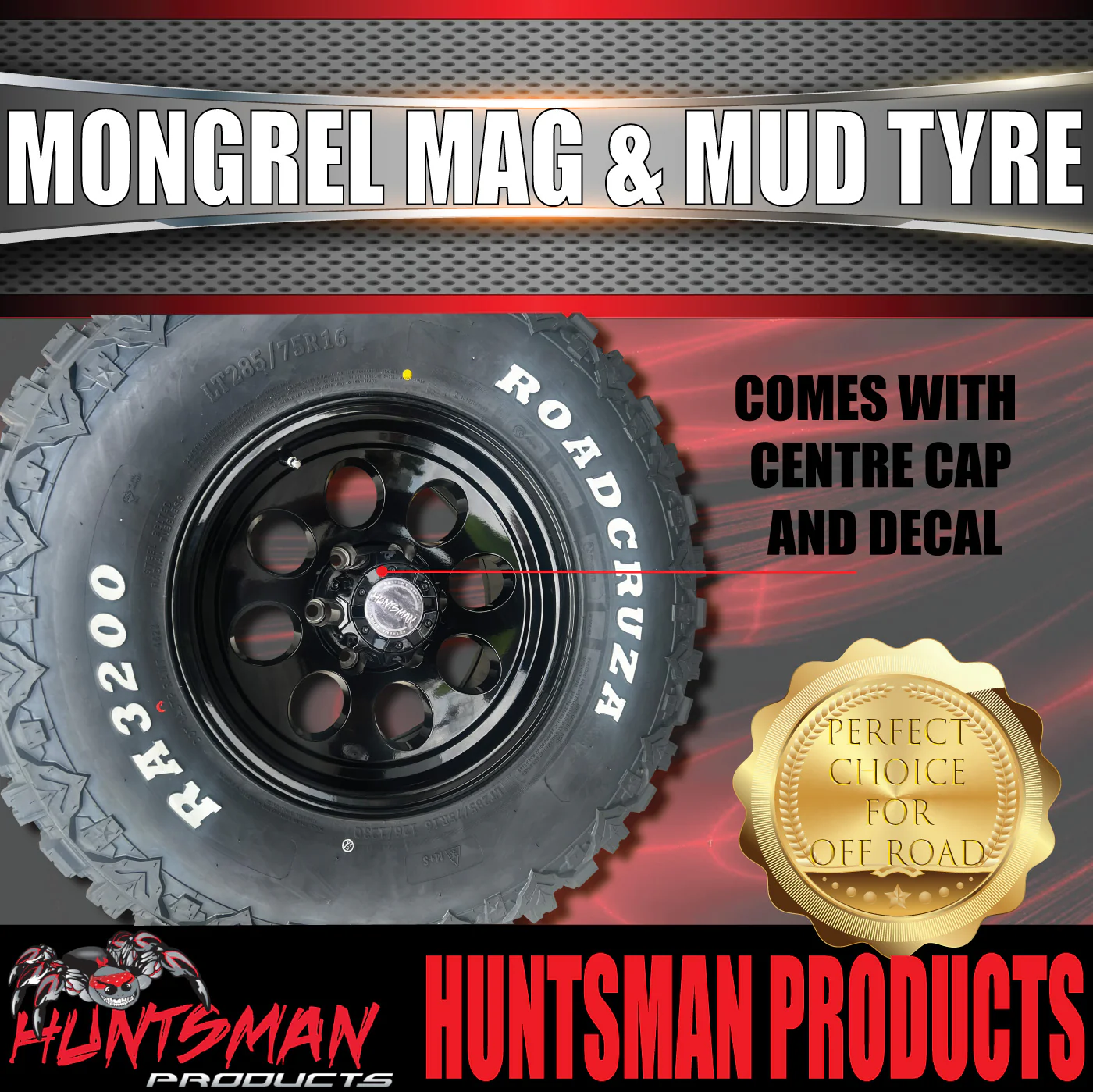 16x8 Black Mongrel Mag Wheel & 305/70R16 L/T Roadcruza RA3200 Mud Tyre. 305 70 16 - Image 5