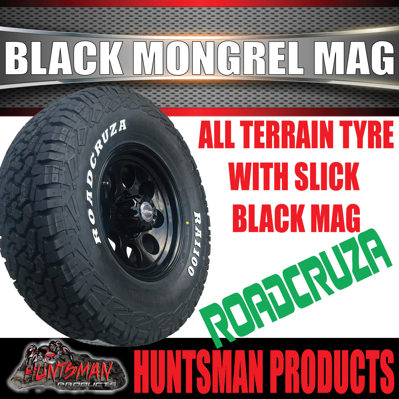 16x8 Black Mongrel Mag Wheel 6/139.7 PCD & 285/75R16 Roadcruza A/T Tyre. 285 75 16 - Image 5