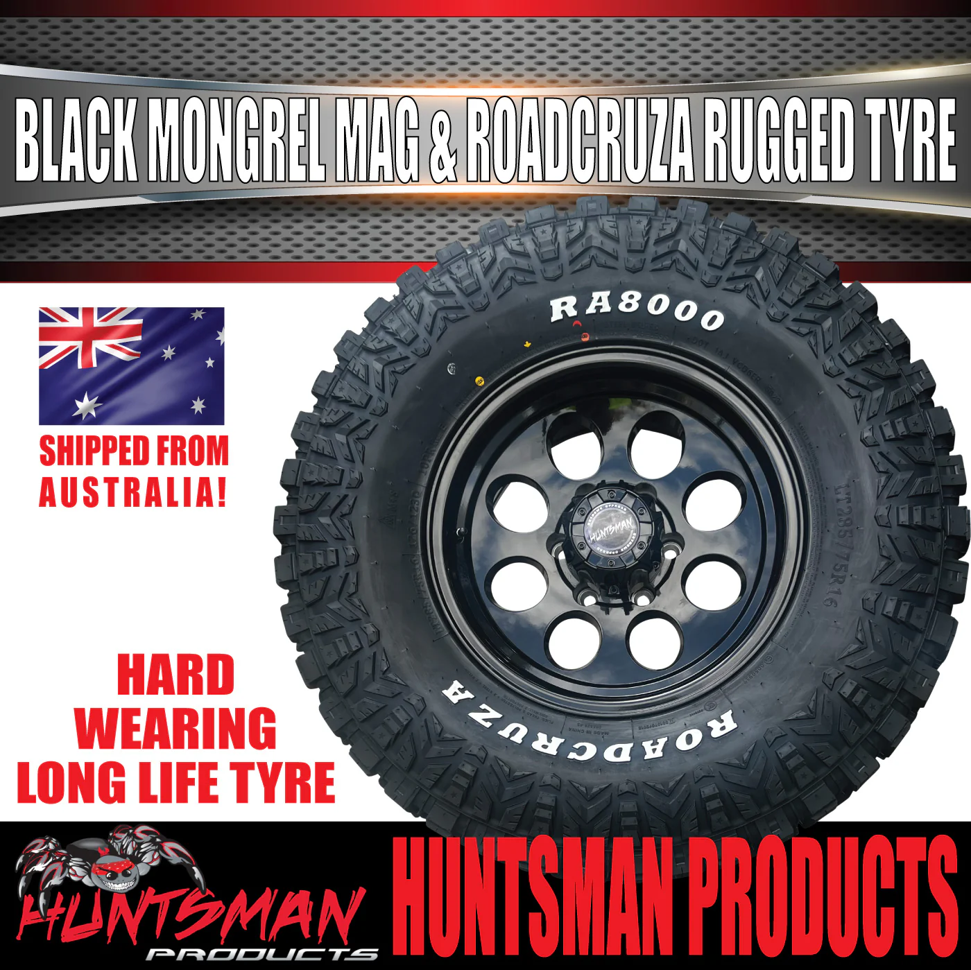 16x8 Mongrel Mag Wheel 6/139.7 pcd & 265/75R16 Roadcruza Rugged Terrain Tyre 265 75 16 - Image 3