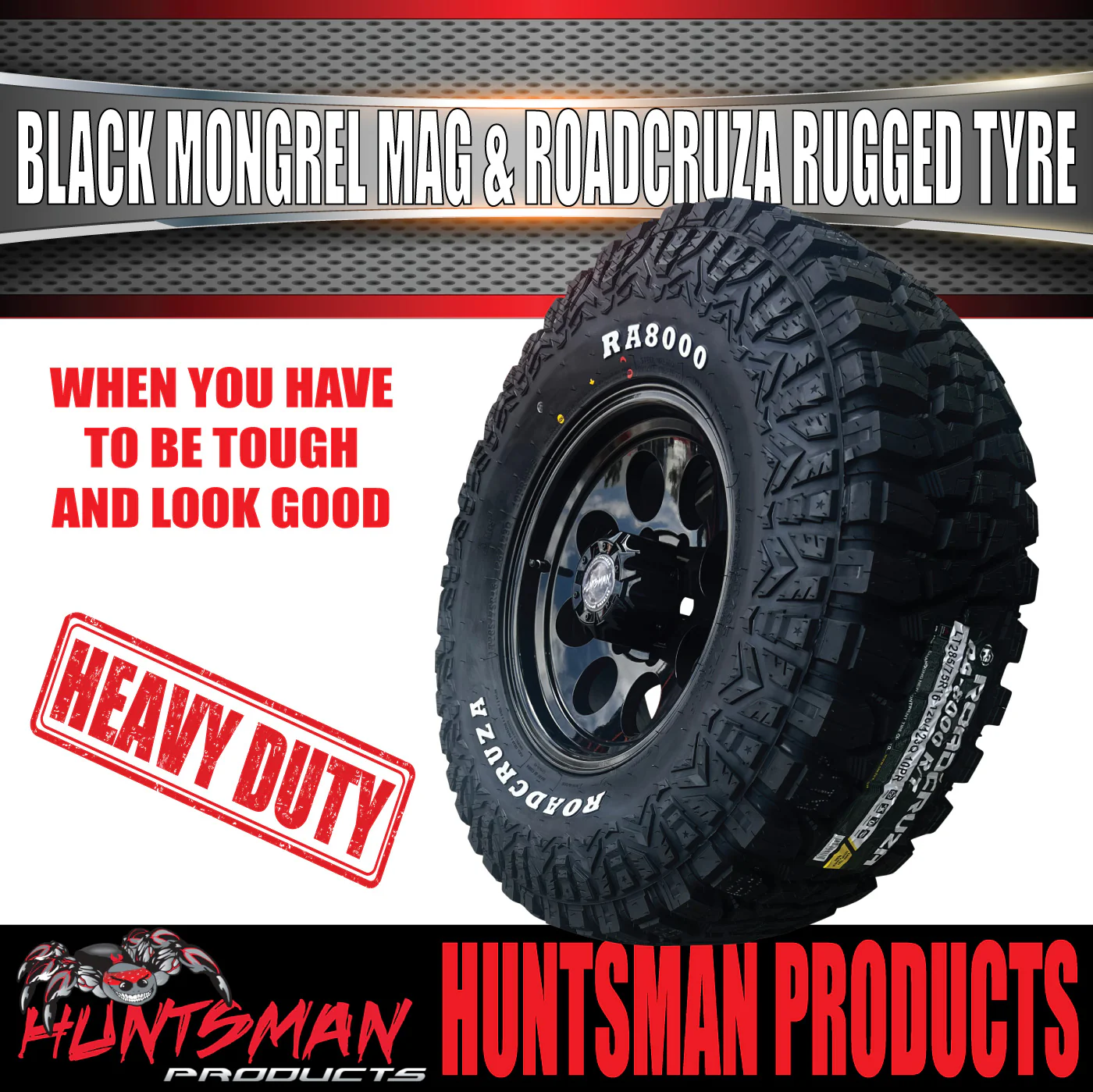 16x8 Mongrel Mag Wheel 6/139.7 pcd & 265/75R16 Roadcruza Rugged Terrain Tyre 265 75 16 - Image 5