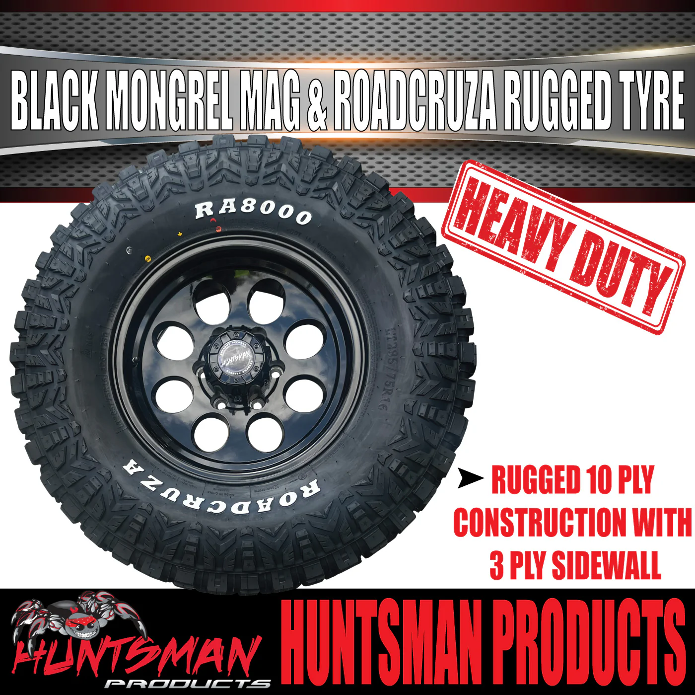 16x8 Mongrel Mag Wheel 6/139.7 pcd & 265/75R16 Roadcruza Rugged Terrain Tyre 265 75 16 - Image 7