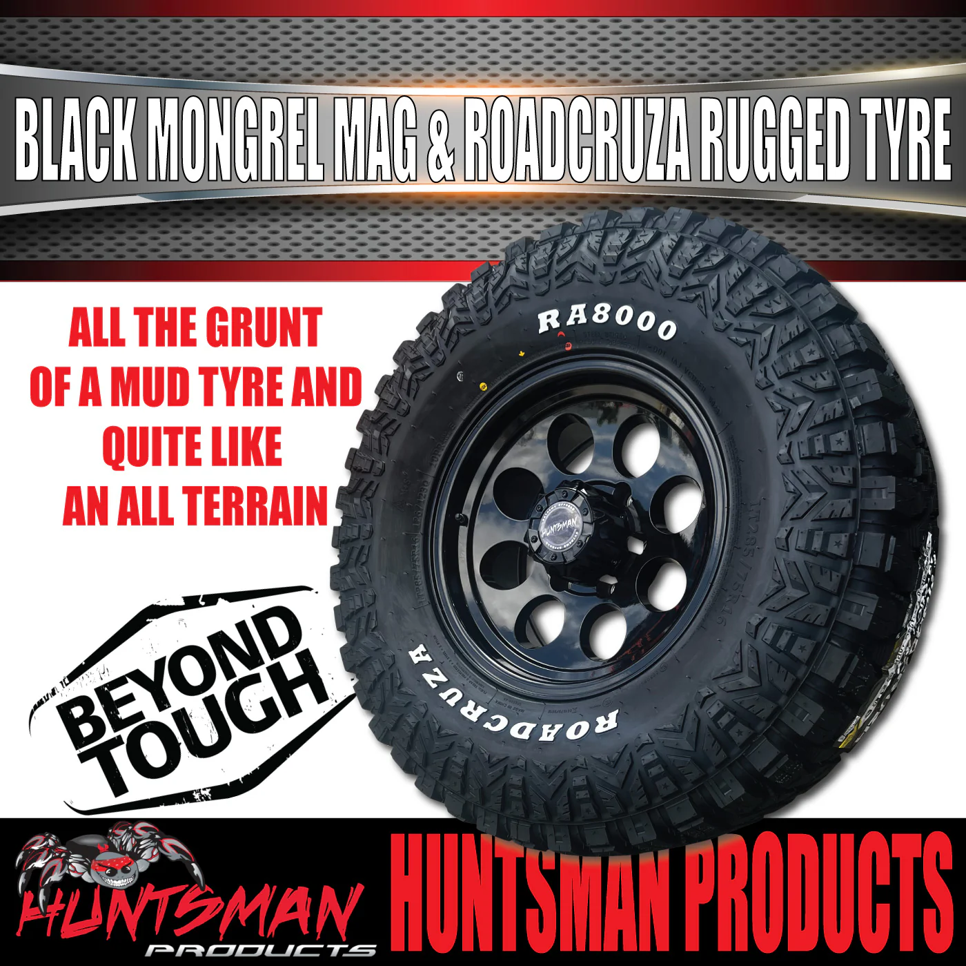 16x8 Mongrel Mag Wheel 6/139.7 pcd & 285/75R16 Roadcruza Rugged Terrain Tyre 285 75 16 - Image 6