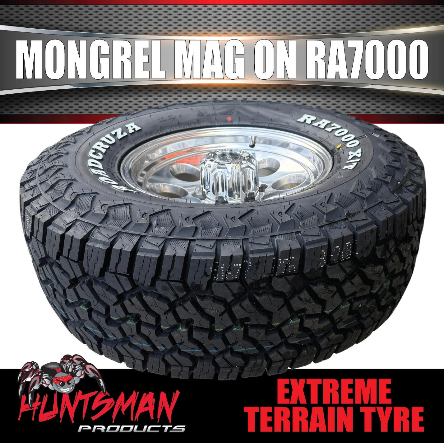 16x8 Polished Mongrel Mag Rim 6/139.7 PCD & 245/70R16 Roadcruza RA7000 X/T Extreme A/T Tyre - Image 6
