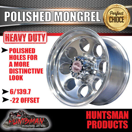 16x8 Polished Mongrel Mag Rim 6/139.7 PCD & 285/75R16 Roadcruza RA1100 A/T Tyre - Image 7