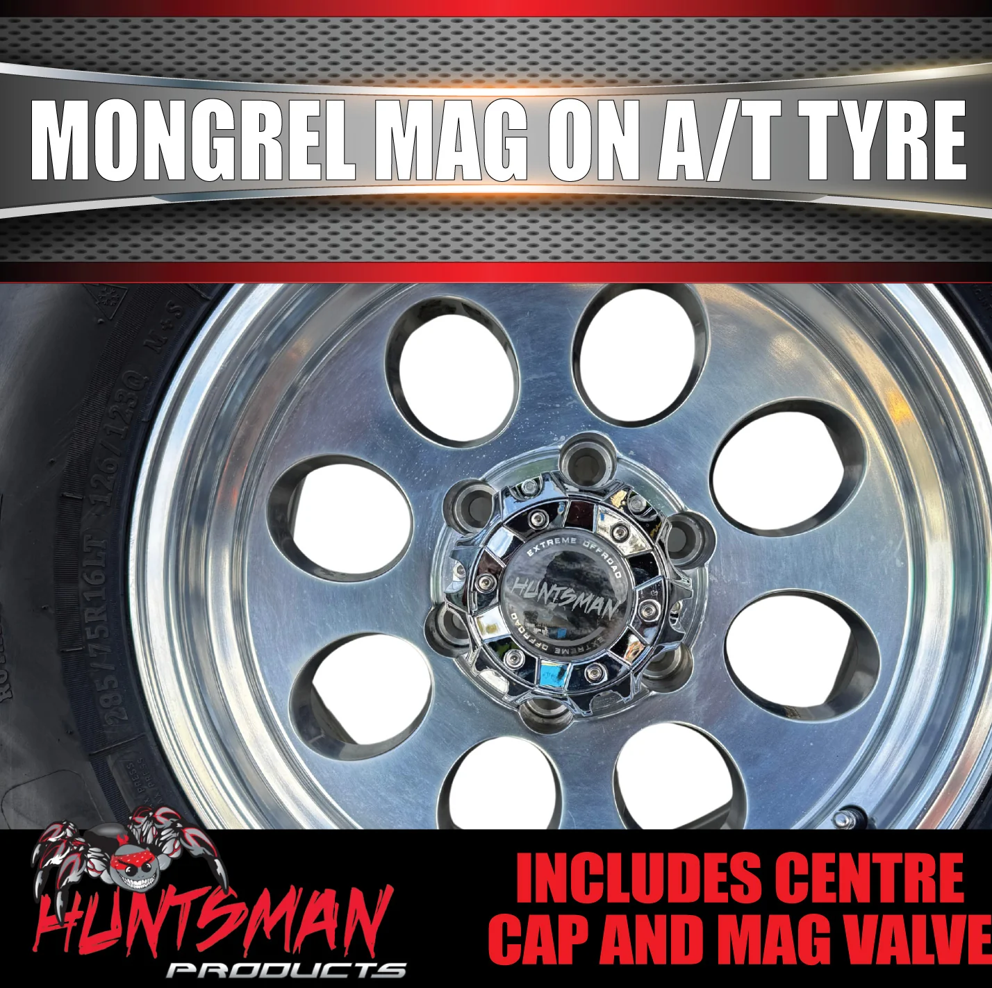 15x8 Polished Mongrel Mag Rim 6/139.7 PCD & 33x12.5R15 LT Comforser CF3000 Mud Tyre - Image 5