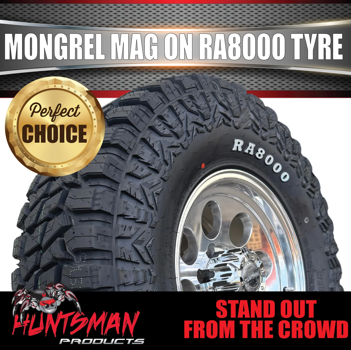 16x8 Polished Mongrel Mag Rim 6/139.7 PCD & 315/75R16 Roadcruza RA8000 Tyre - Image 2