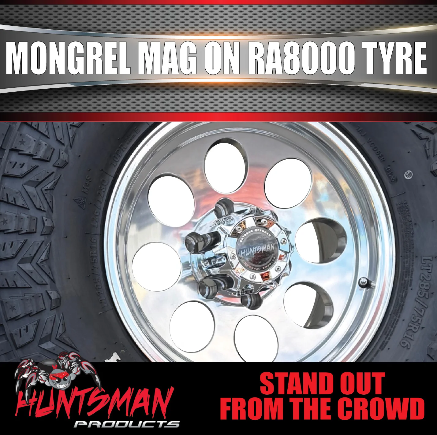 16x8 Polished Mongrel Mag Rim 6/139.7 PCD & 315/75R16 Roadcruza RA8000 Tyre - Image 4