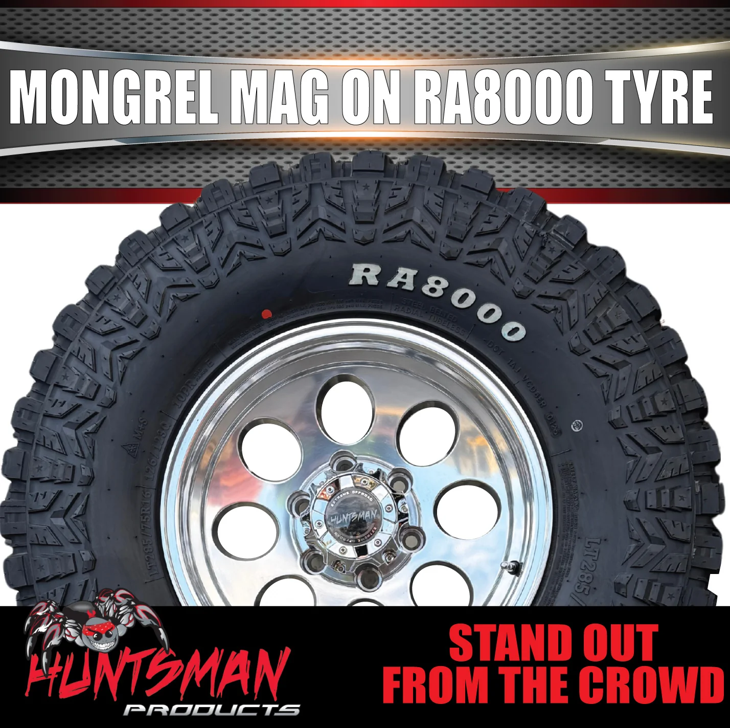 16x8 Polished Mongrel Mag Rim 6/139.7 PCD & 315/75R16 Roadcruza RA8000 Tyre - Image 6