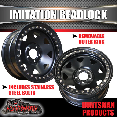 17X8 5/127 PCD +6 Offset Steel Imitation Beadlock Rim. Suit Jeep Wrangler - Image 3