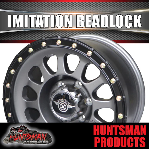17x8.5 Imitation Beadlock Alloy Mag Wheel 6/139.7 Titanium finish 0 Offset Fit Ranger Hilux Patrol etc - Image 4