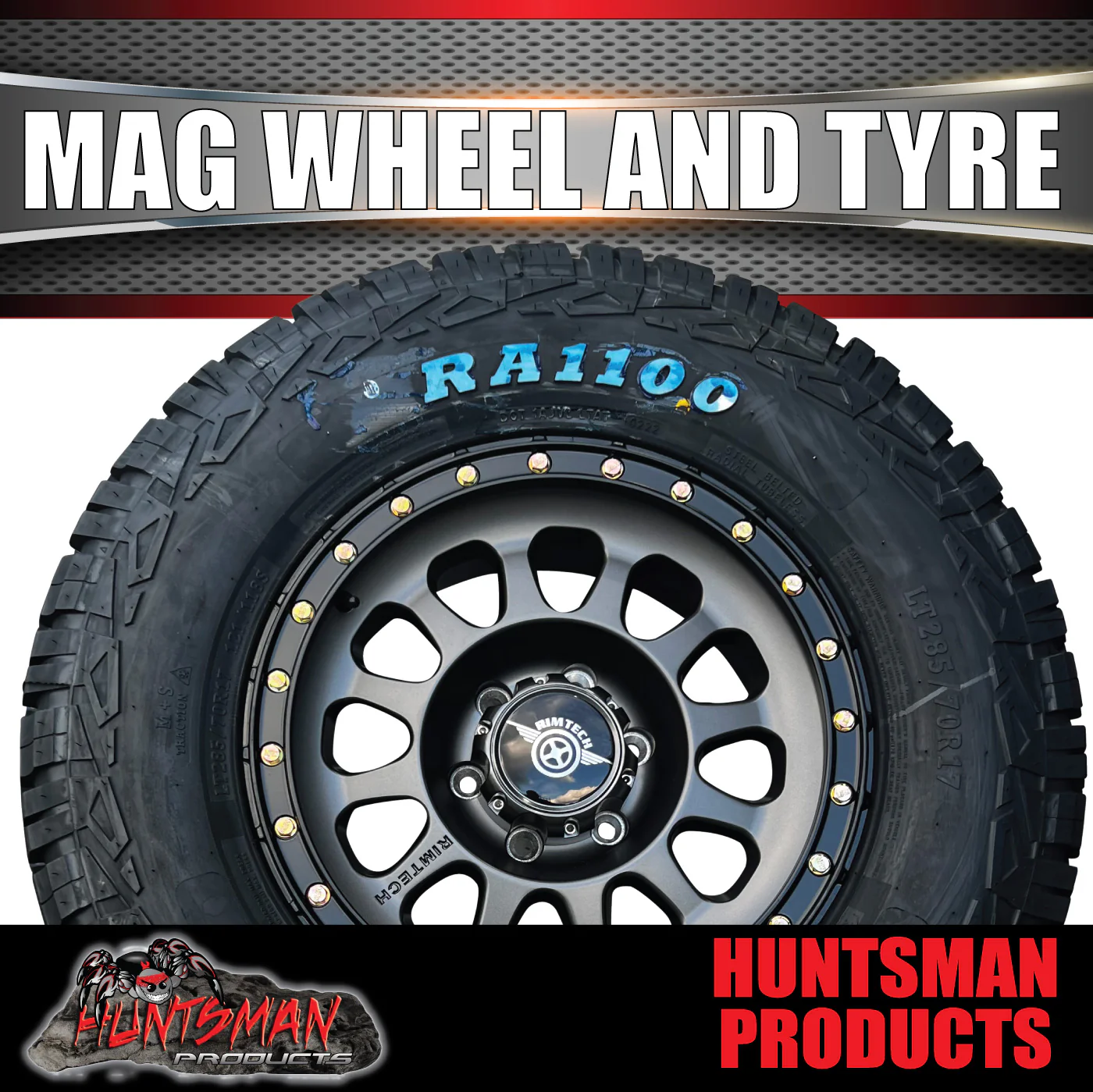17x8.5 Imitation Beadlock Alloy Wheel 6/139.7 ET0 & 265/70R17 Roadcruza AT Tyre - Image 5