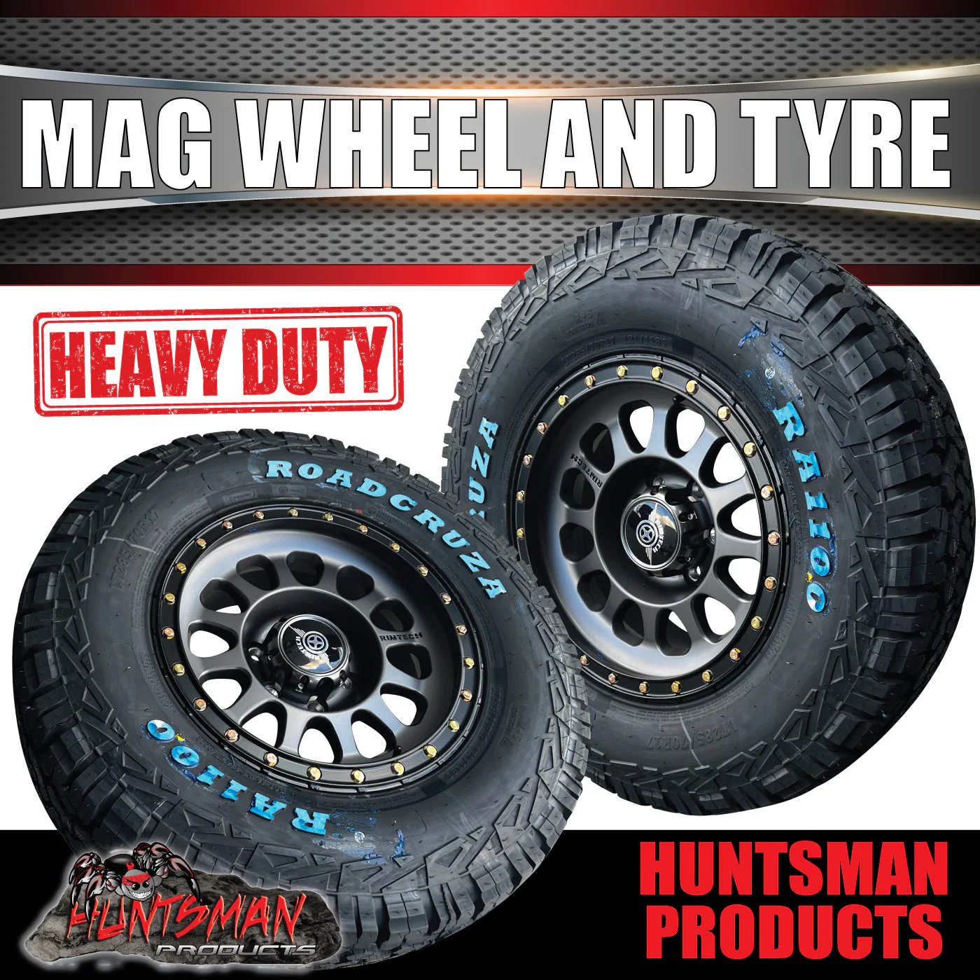 17x8.5 Imitation Beadlock Alloy Wheel 6/139.7 ET0 & 35x12.5R17 Roadcruza AT Tyre - Image 5