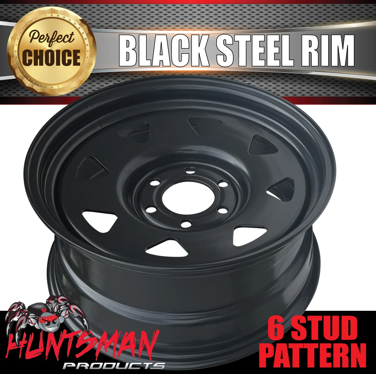 17X8 6 Stud Black Thunder Steel Wheel Rim +20 Offset 6/130 PCD Fits Mercedes LDV Hiace - Image 5