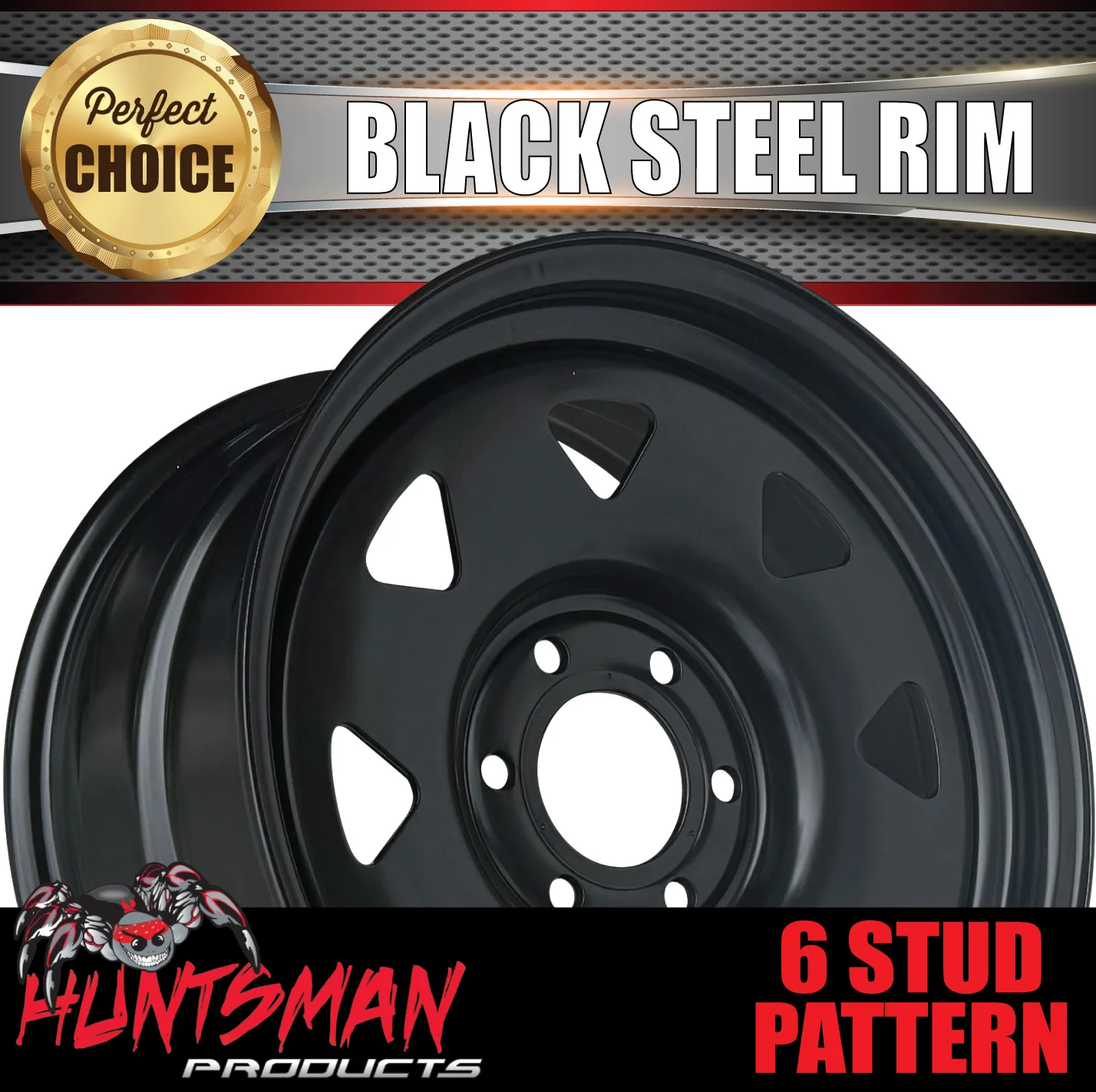 17X8 6 Stud Black Thunder Steel Wheel Rim +20 Offset 6/130 PCD Fits Mercedes LDV Hiace - Image 6