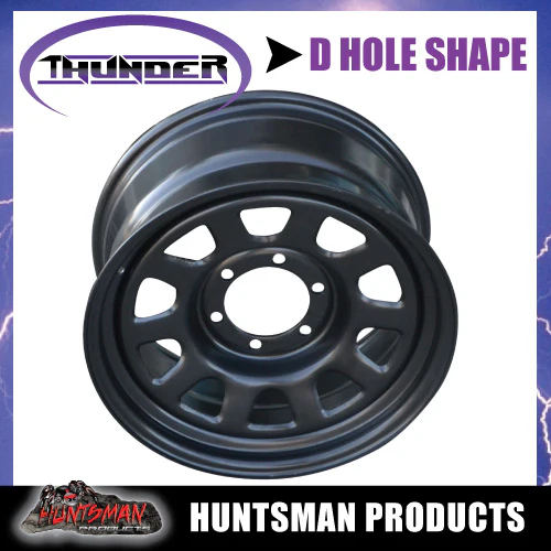 17X8 6 Stud "D Hole" Thunder Steel Rim +20 Offset 6/139.7 PCD.  Fits Ranger, Hilux, D-Max, BT-50 etc - Image 4