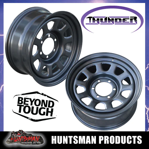 17X8 6 Stud "D Hole" Thunder Steel Rim +20 Offset 6/139.7 PCD.  Fits Ranger, Hilux, D-Max, BT-50 etc - Image 5
