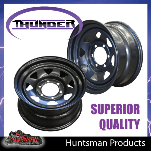 17X8 6 Stud Thunder Steel Rim +20 Offset 6/139.7 PCD.  Fits Ranger, Hilux, D-Max, BT-50 etc - Image 3