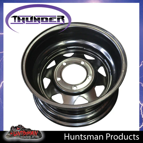 17x8 5 Stud 5/150 Black Thunder Steel Wheel Rim 0 Offset Suit Landcruiser 79-105 Series - Image 4
