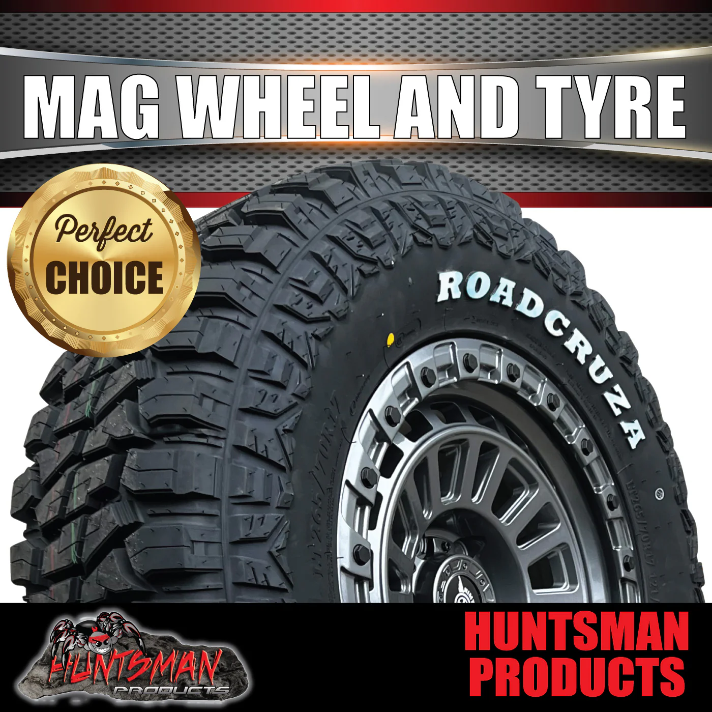 17x8 Gunmetal Sandstorm Alloy Rim 6/139.7 ET0 & 265/70R17 Roadcruza RA8000 Tyre - Image 2