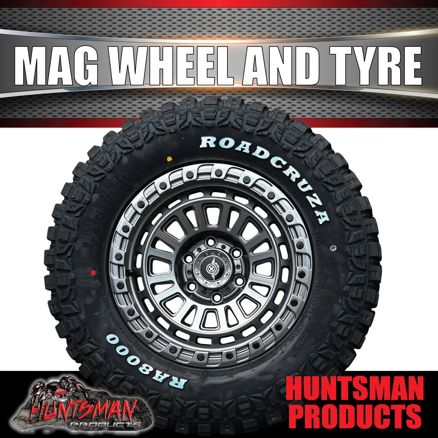17x8 Gunmetal Sandstorm Alloy Rim 6/139.7 ET0 & 265/70R17 Roadcruza RA8000 Tyre - Image 3