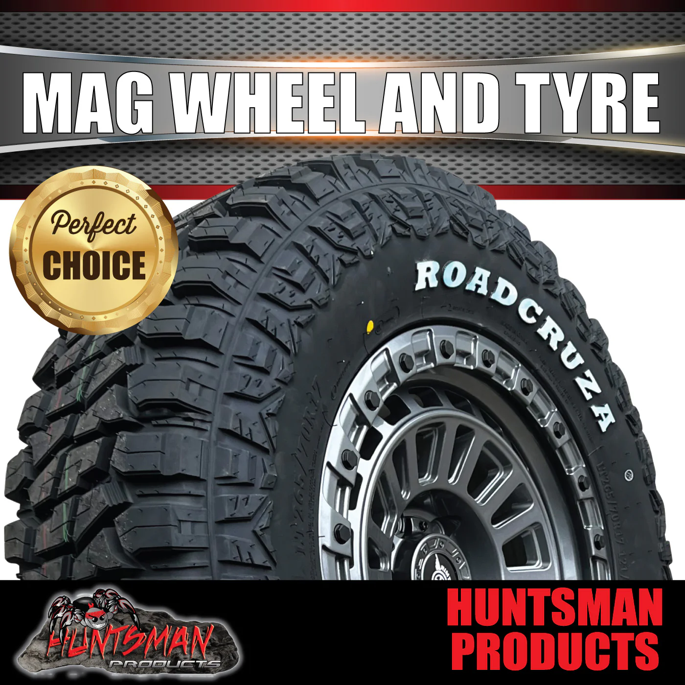 17x8 Gunmetal Sandstorm Alloy Rim 6/139.7 ET0 & 265/70R17 Roadcruza RA8000 Tyre - Image 6