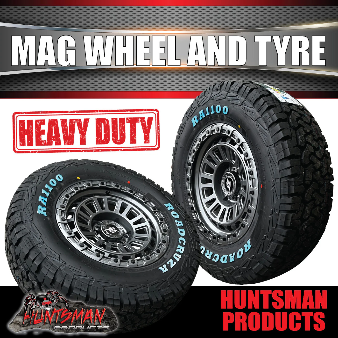 17x8 Gunmetal Sandstorm Alloy Rim 6/139.7 pcd ET0 & 245/65R17 Roadcruza RA1100 Tyre - Image 5