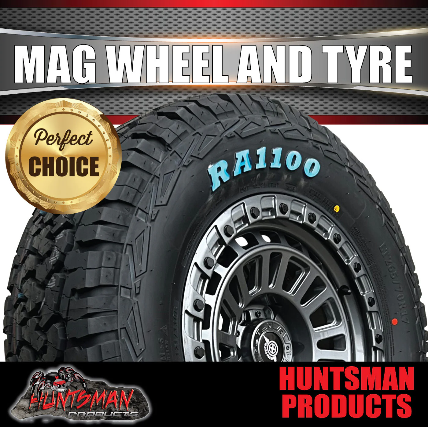 17x8 Gunmetal Sandstorm Alloy Rim 6/139.7 pcd ET0 & 285/70R17 Roadcruza RA1100 Tyre - Image 2