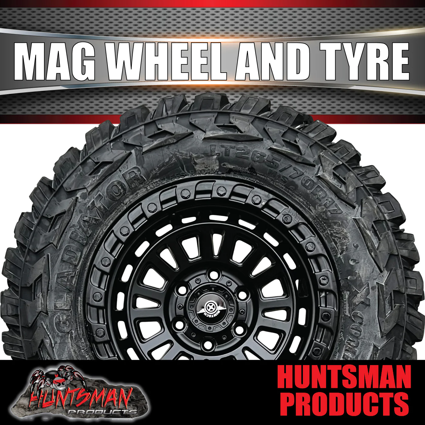 17x8 Sandstorm Alloy Wheel 6/139.7 PCD ET20 & 265/70R17 Gladiator X-comp Mud Tyre - Image 3