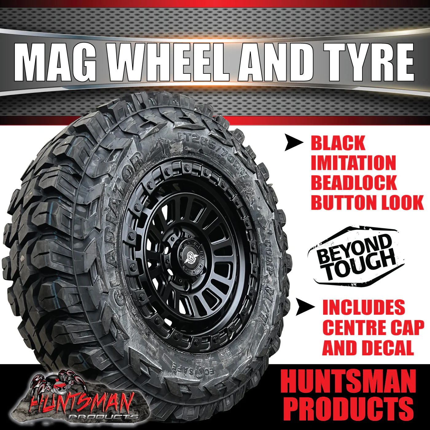 17x8 Sandstorm Alloy Wheel 6/139.7 PCD ET20 & 285/70R17 Gladiator X-comp Mud Tyre - Image 2