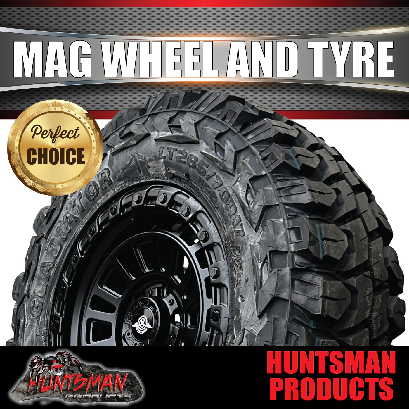 17x8 Sandstorm Alloy Wheel 6/139.7 PCD ET20 & 35x12.5R17 Gladiator X-comp Mud Tyre - Image 3