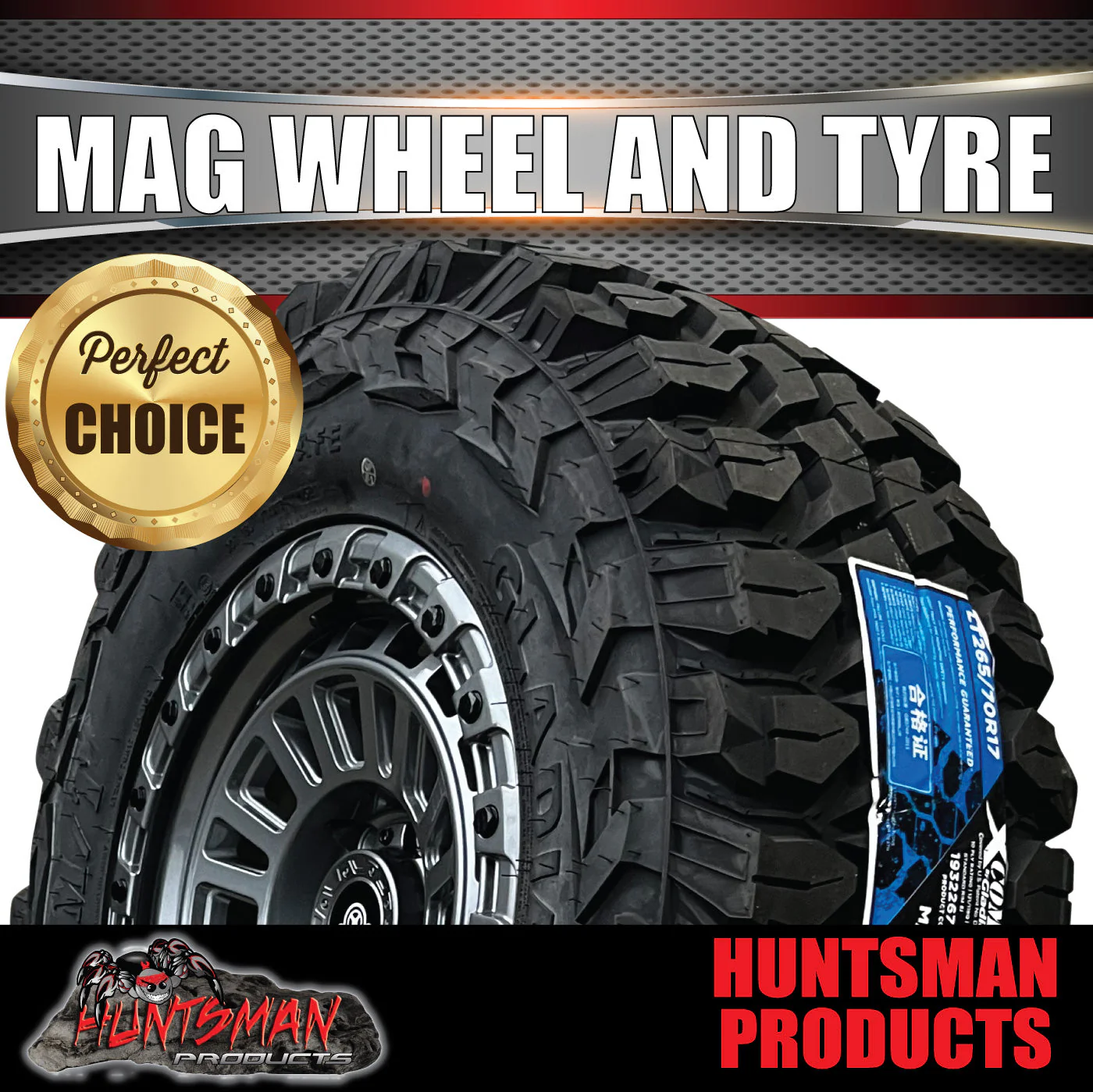 17x8 Sandstorm Gunmetal Alloy Wheel 6/139.7 pcd ET0 & 285/70R17 Gladiator Mud Tyre - Image 4