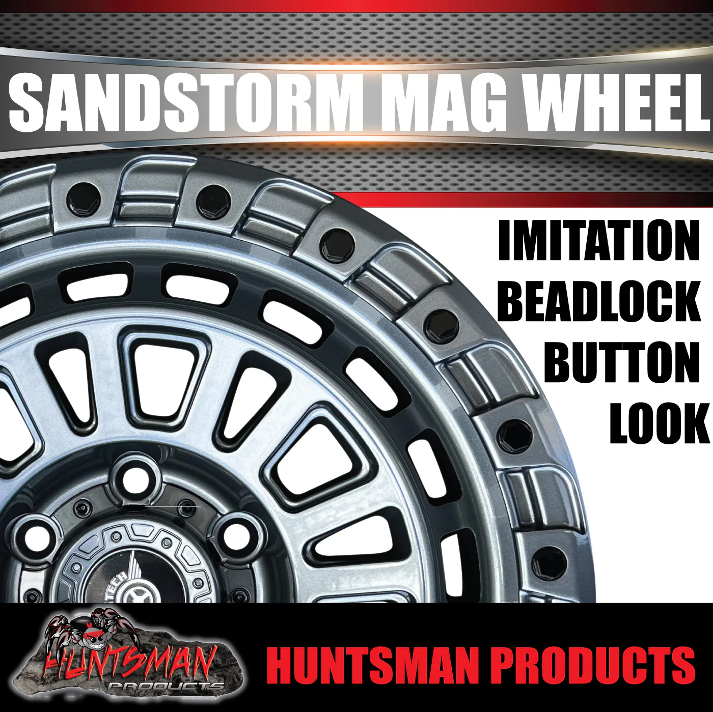 17x8 Sandstorm Gunmetal Mag Wheel 6/139.7 pcd 0 Offset suit Ranger Hilux etc - Image 3