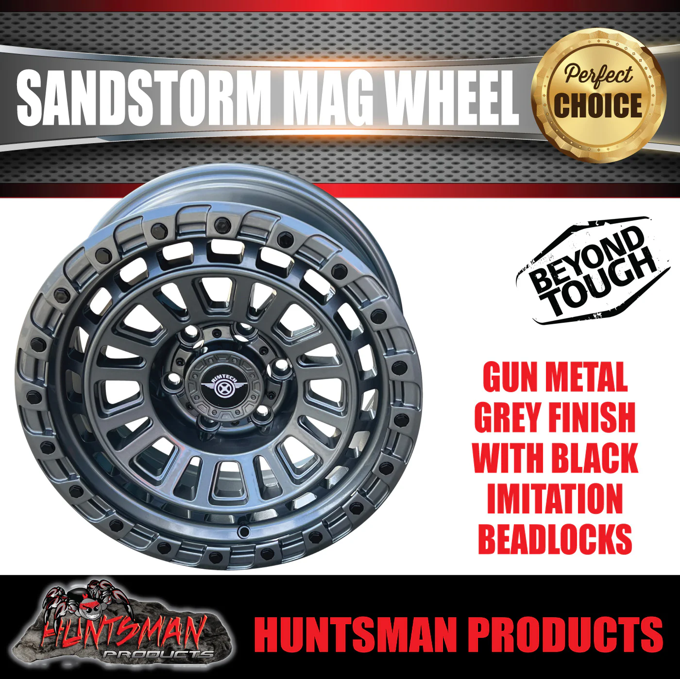 17x8 Sandstorm Gunmetal Mag Wheel 6/139.7 pcd 0 Offset suit Ranger Hilux etc - Image 4