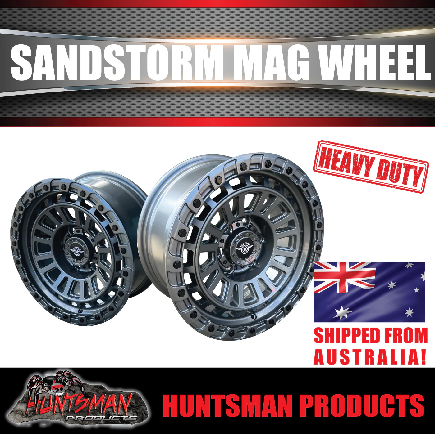 17x8 Sandstorm Gunmetal Mag Wheel 6/139.7 pcd 0 Offset suit Ranger Hilux etc - Image 5