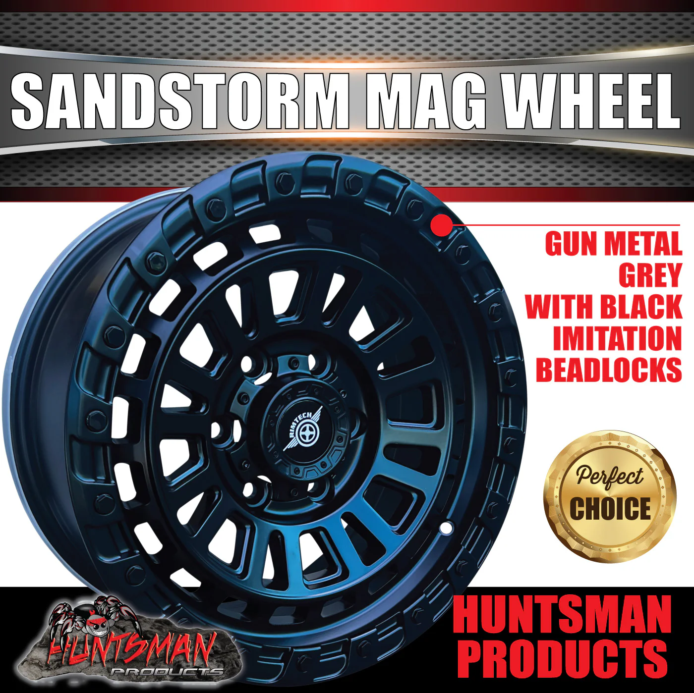 17x8 Sandstorm Mag Wheel 6/139.7 pcd +20 Offset suit Ranger Hilux Triton etc - Image 3
