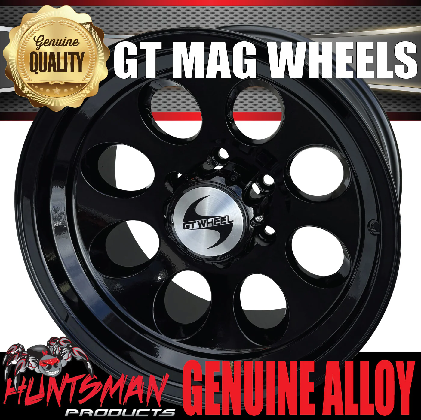17x9, 0 Offset Black GT Alloy Mag Wheel Rim 4X4 4WD 6/139.7 PCD Toyota Nissan Patrol Ranger Hilux etc - Image 2