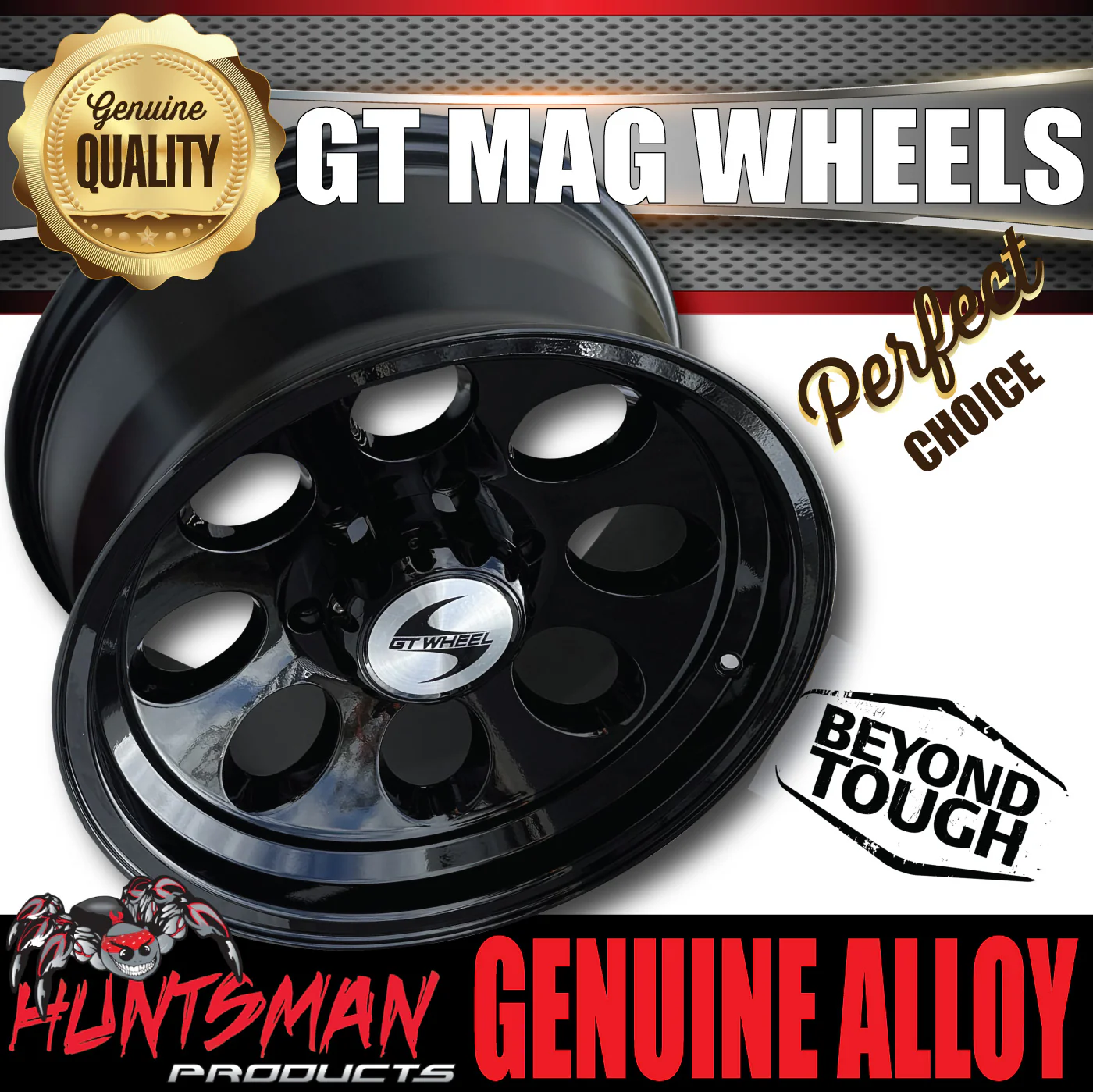 17x9, 0 Offset Black GT Alloy Mag Wheel Rim 4X4 4WD 6/139.7 PCD Toyota Nissan Patrol Ranger Hilux etc - Image 4