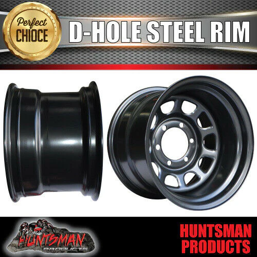 17X9 6 Stud Black "D Hole" Thunder Steel Rim -30 Offset 6/139.7 PCD.  Fits Landcruiser, Patrol etc - Image 4