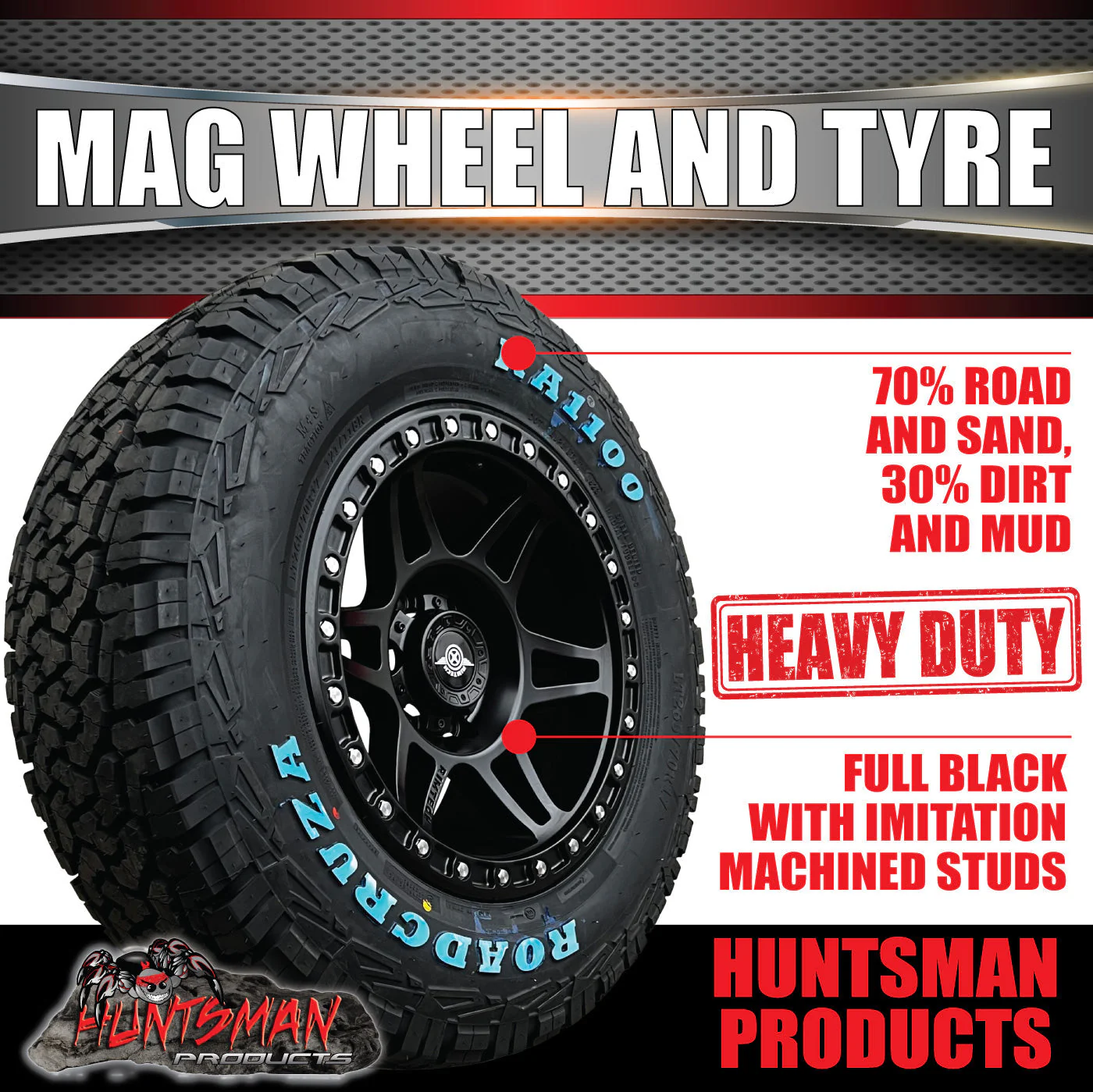 17x9 Delta Alloy Mag Wheel 6/139.7 pcd ET18 & 265/70R17 Roadcruza RA1100 AT tyre - Image 2