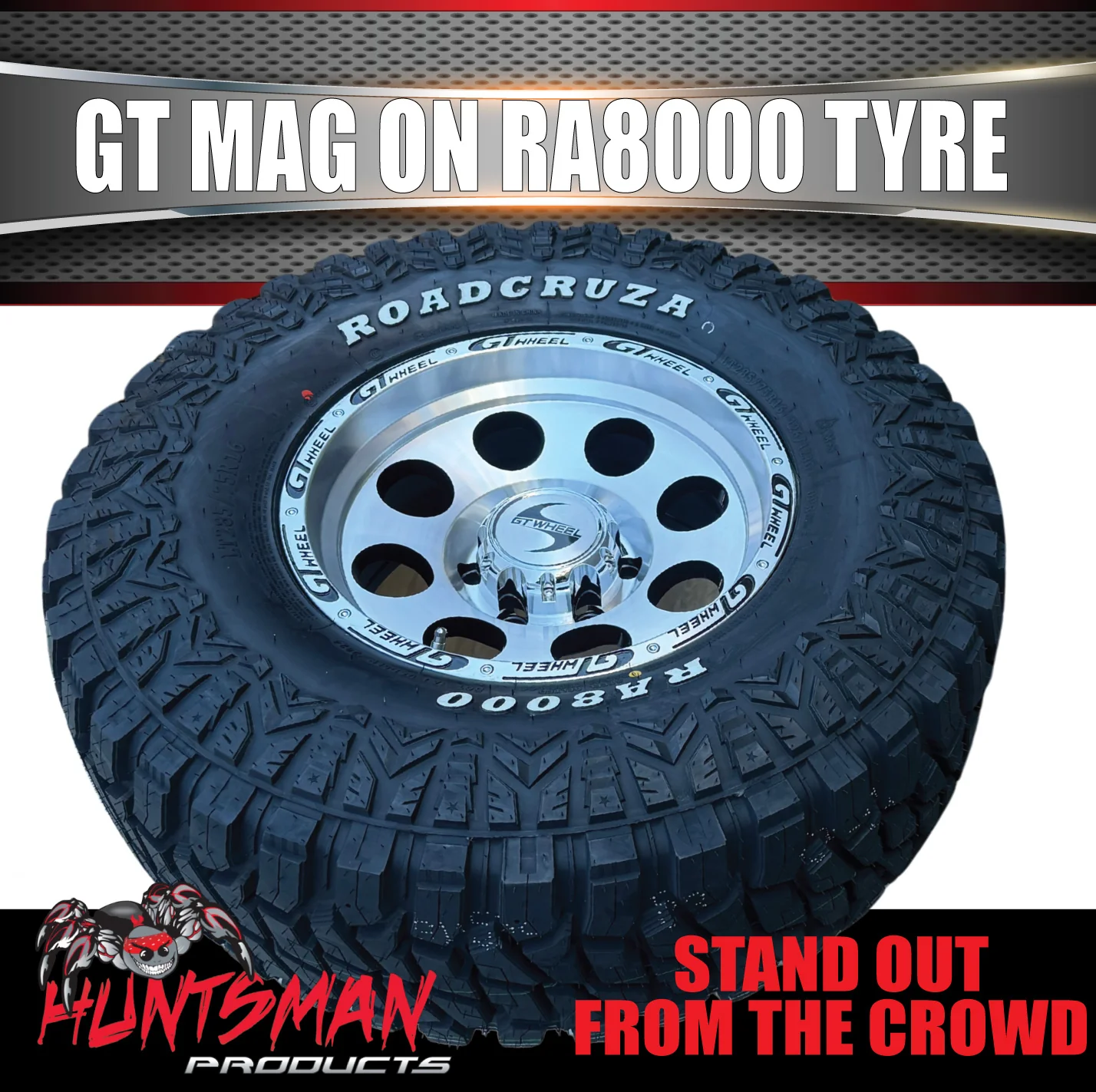 16" GT Alloy Mag Wheel & 265/75R16 Roadcruza RA8000 Rugged Terrain Tyre 6/139.7 PCD - Image 3