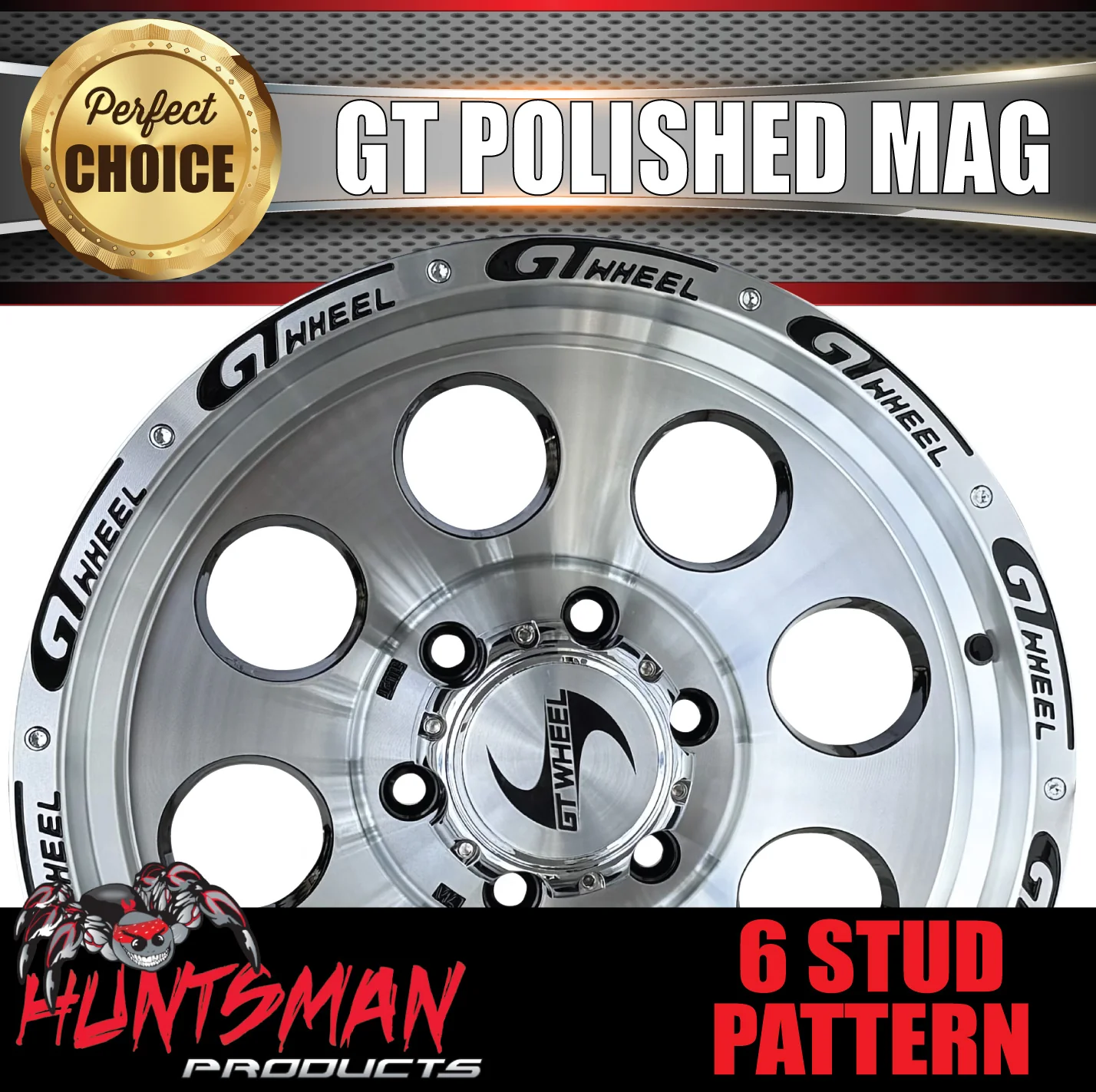 17X9 GT Alloy Mag Wheel 4X4 4wd 6/139.7 0 Offset Fits Landcruiser Nissan Ranger Hilux ETC - Image 2