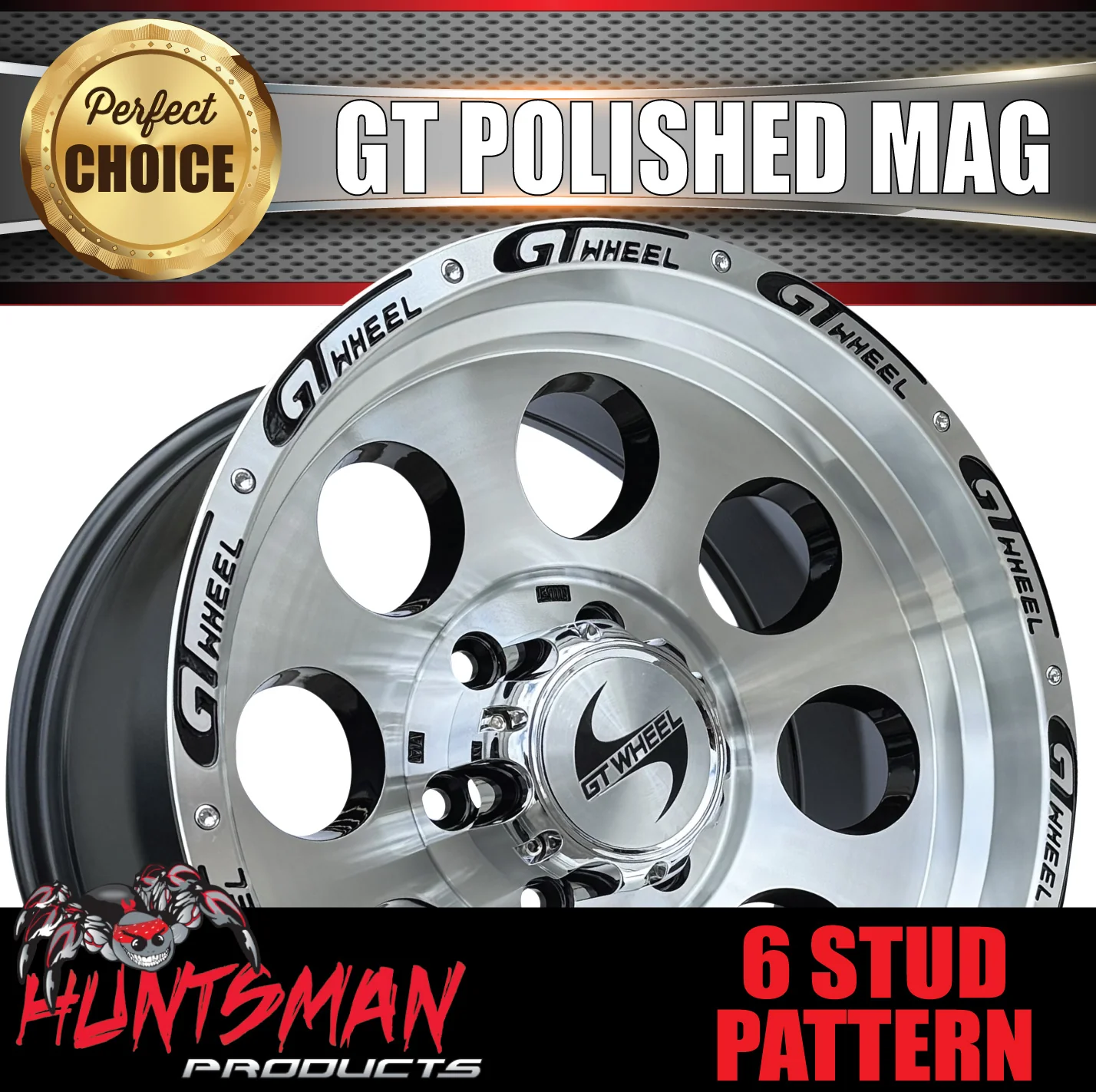 17X9 GT Alloy Mag Wheel 4X4 4wd 6/139.7 0 Offset Fits Landcruiser Nissan Ranger Hilux ETC - Image 3