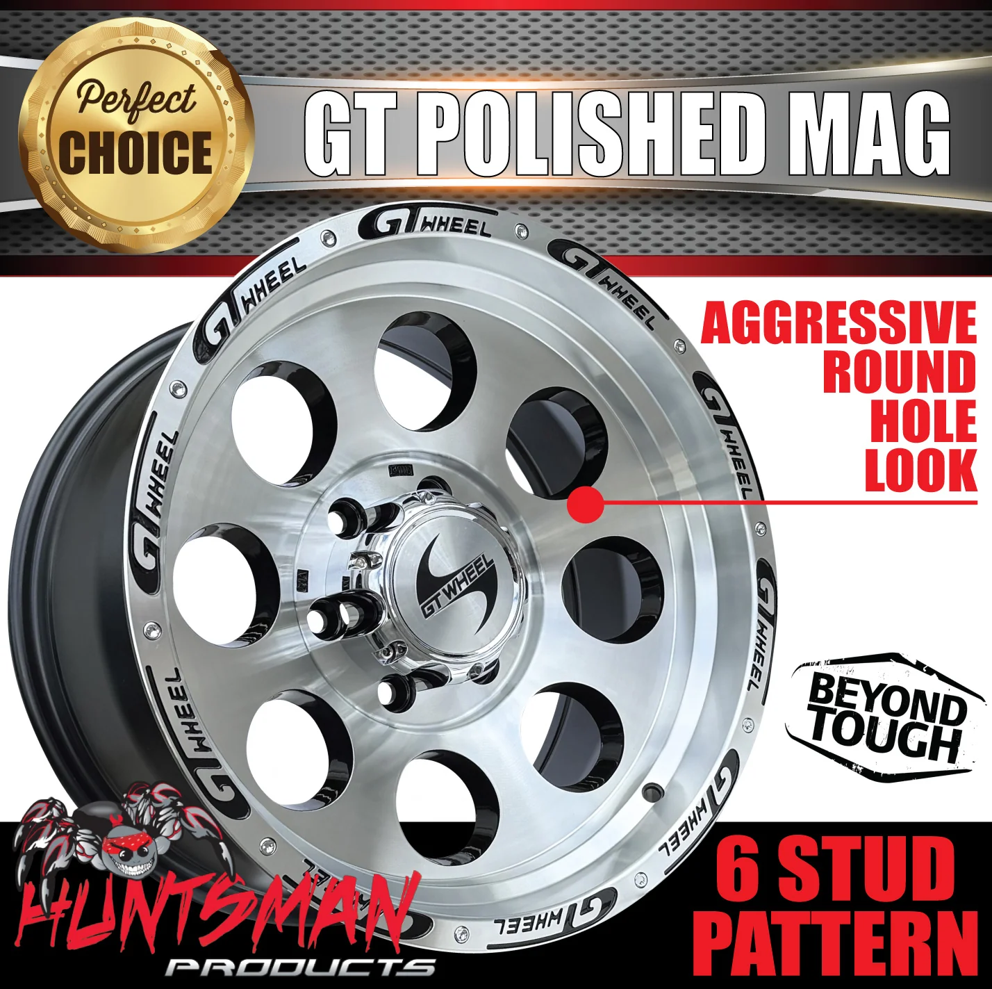 17X9 GT Alloy Mag Wheel 4X4 4wd 6/139.7 0 Offset Fits Landcruiser Nissan Ranger Hilux ETC - Image 6