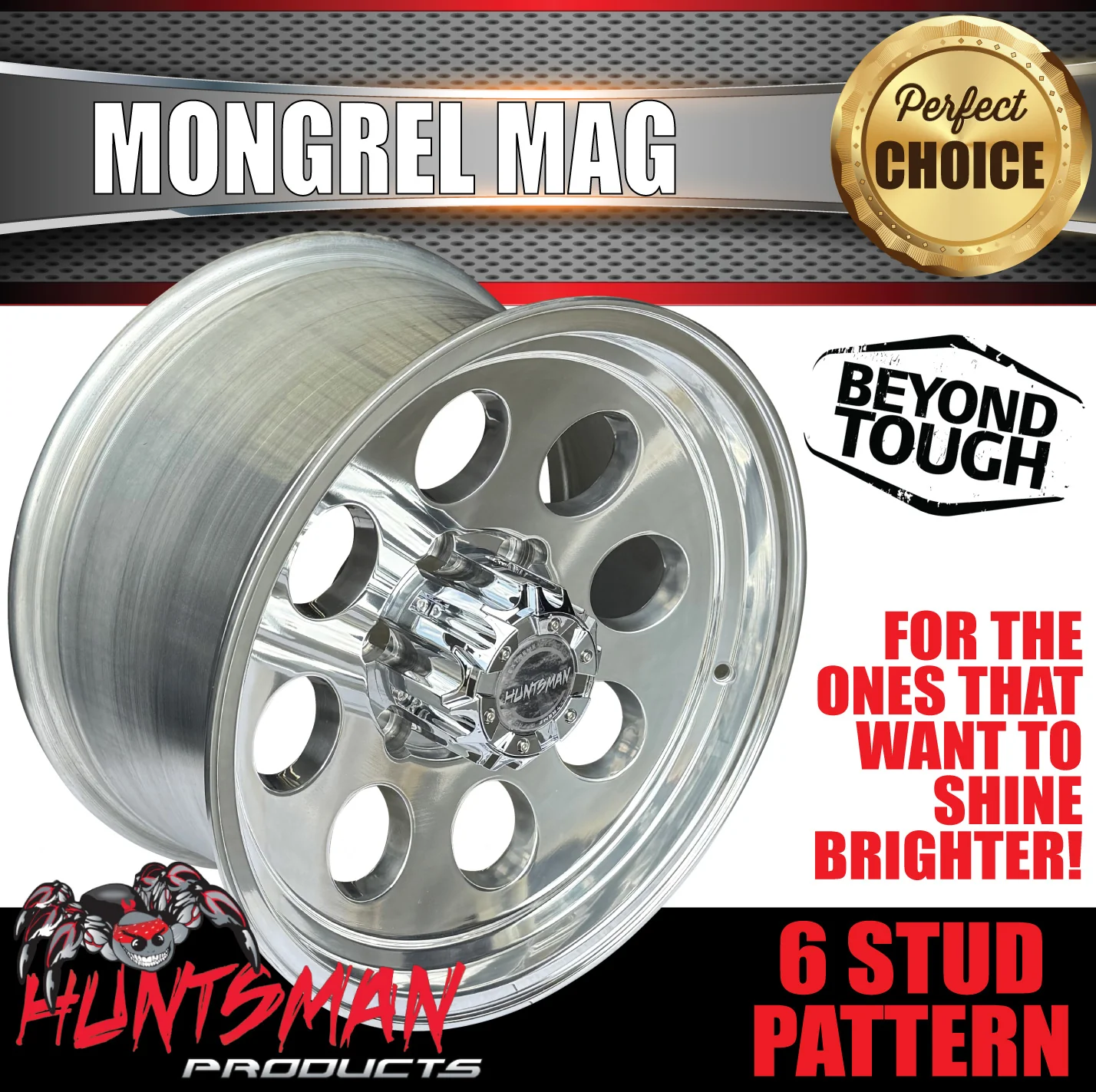 17x9 Mongrel Polished Mag Wheel 0P 4X4 6/139.7 pcd fit Patrol Landcruiser Ranger etc - Image 4