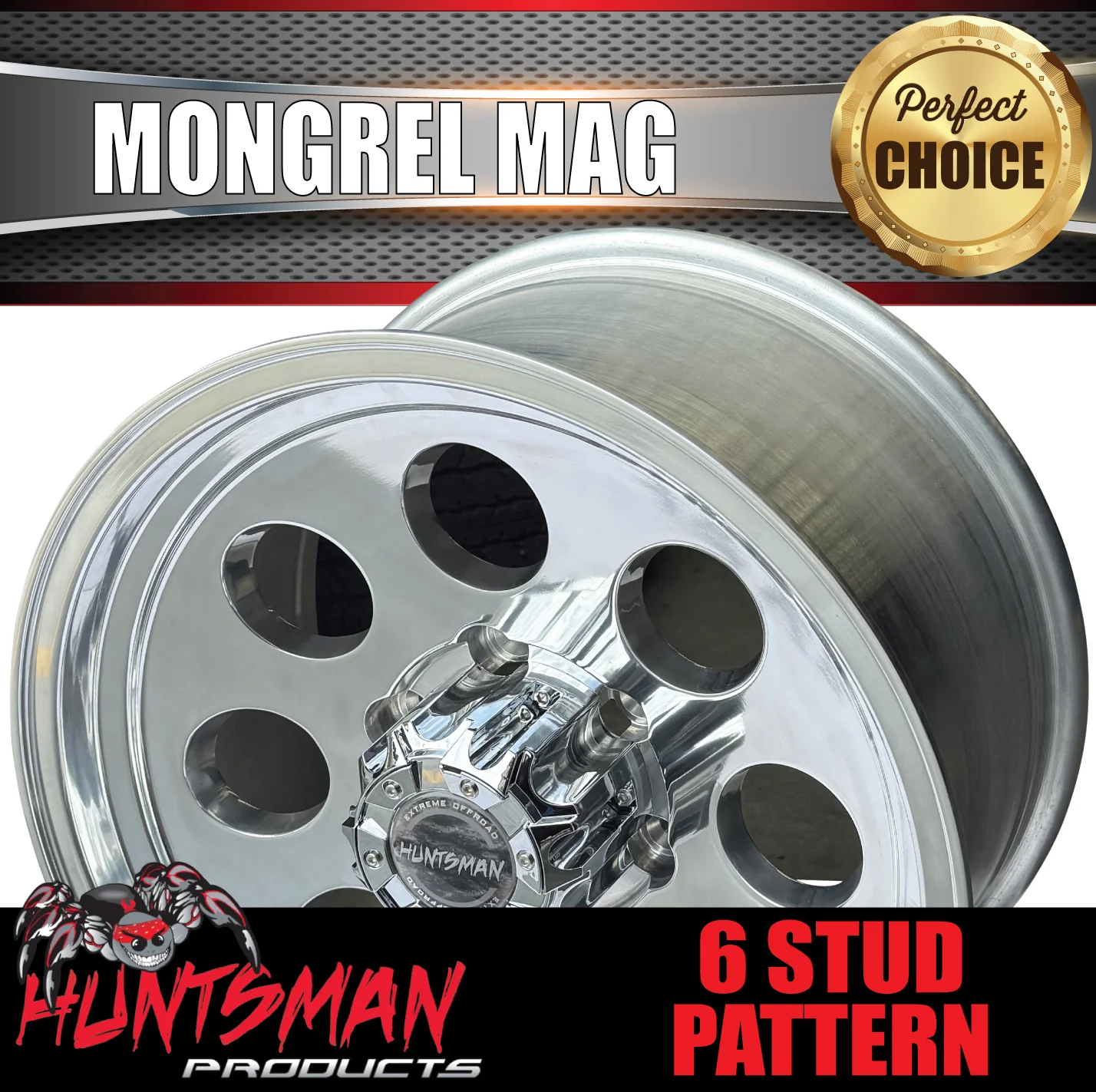 17x9 Mongrel Polished Mag Wheel 0P 4X4 6/139.7 pcd fit Patrol Landcruiser Ranger etc - Image 6