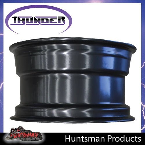 18X8 6 Stud Black Steel Thunder Wheel Rim -23 Offset. 6/139.7 - Image 3