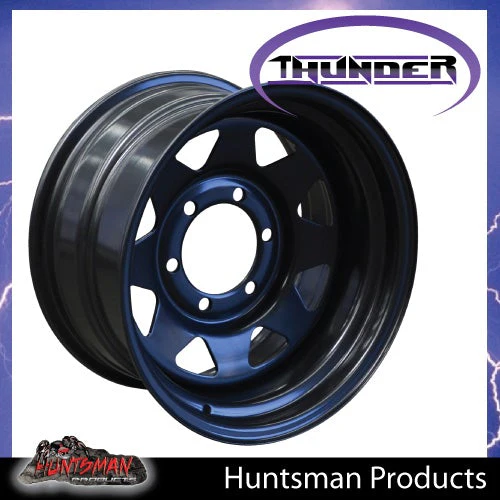 18X8 6 Stud Black Steel Thunder Wheel Rim -23 Offset. 6/139.7 - Image 5